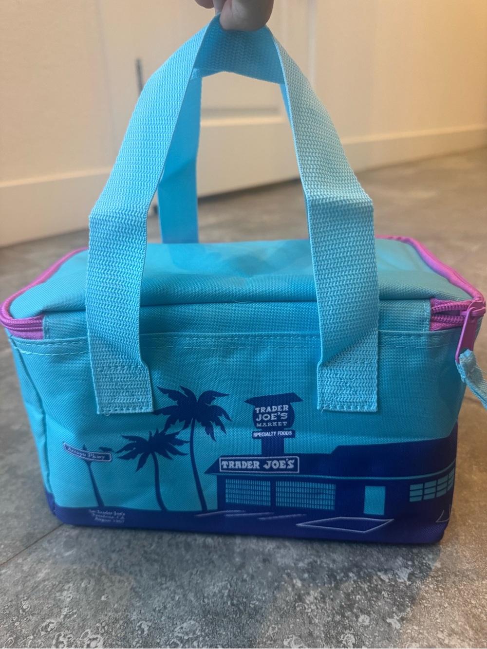 Trader Joe’s blue purple colorful mini insulated bags NEW - Picture 2 of 3